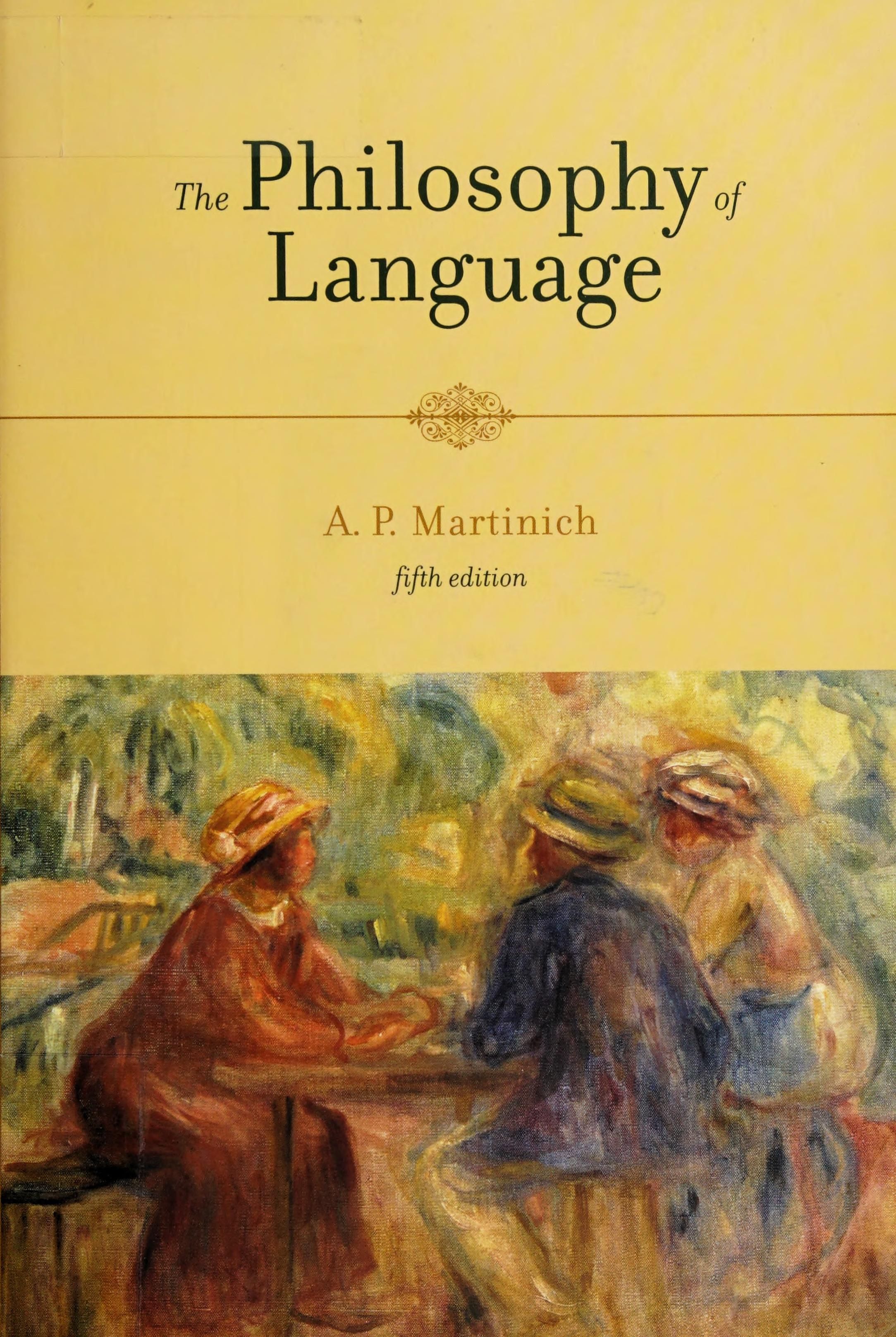 The philosophy of language cover