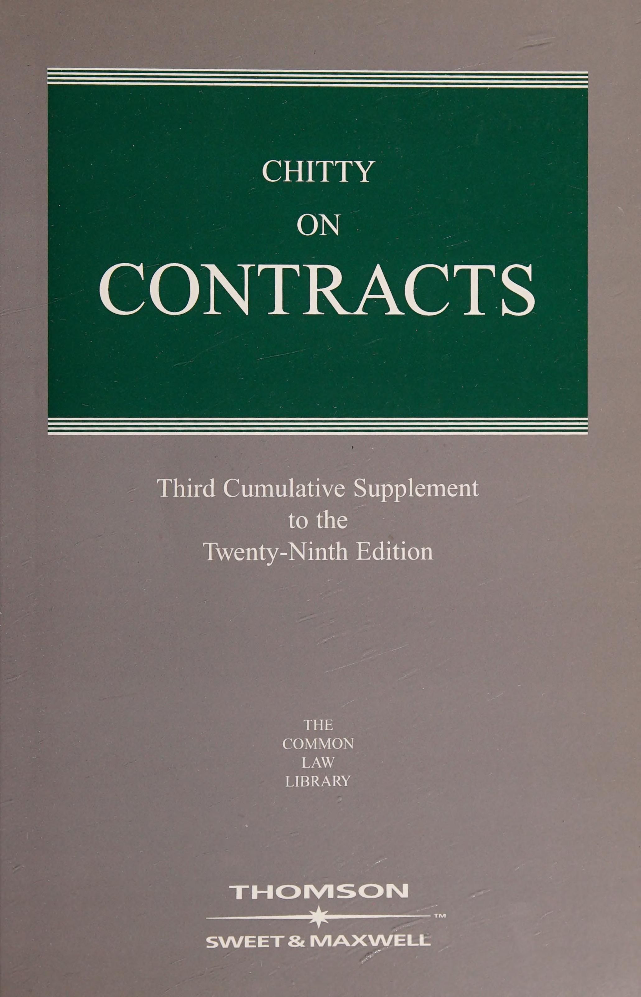 Chitty on Contracts cover