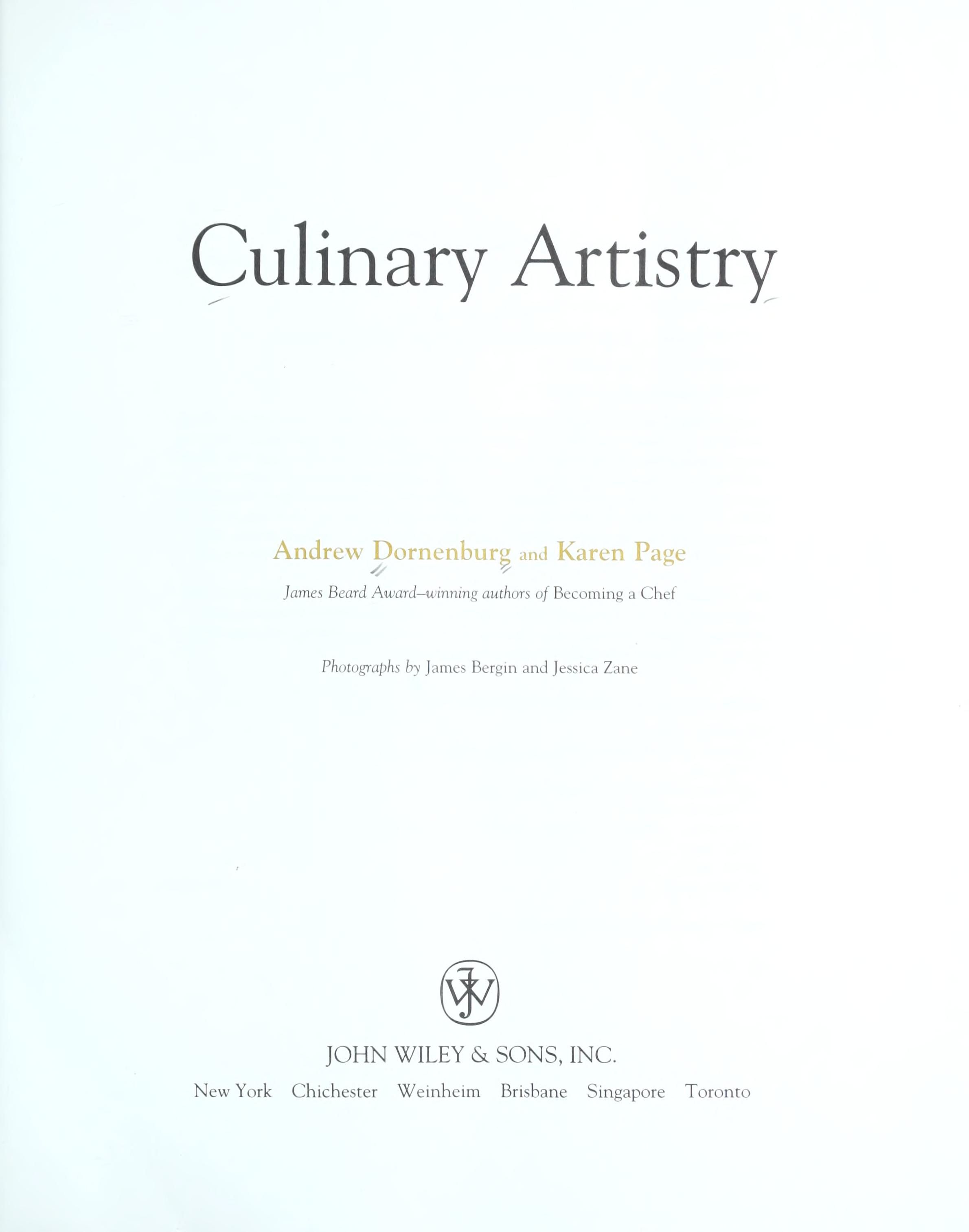 Culinary Artistry cover