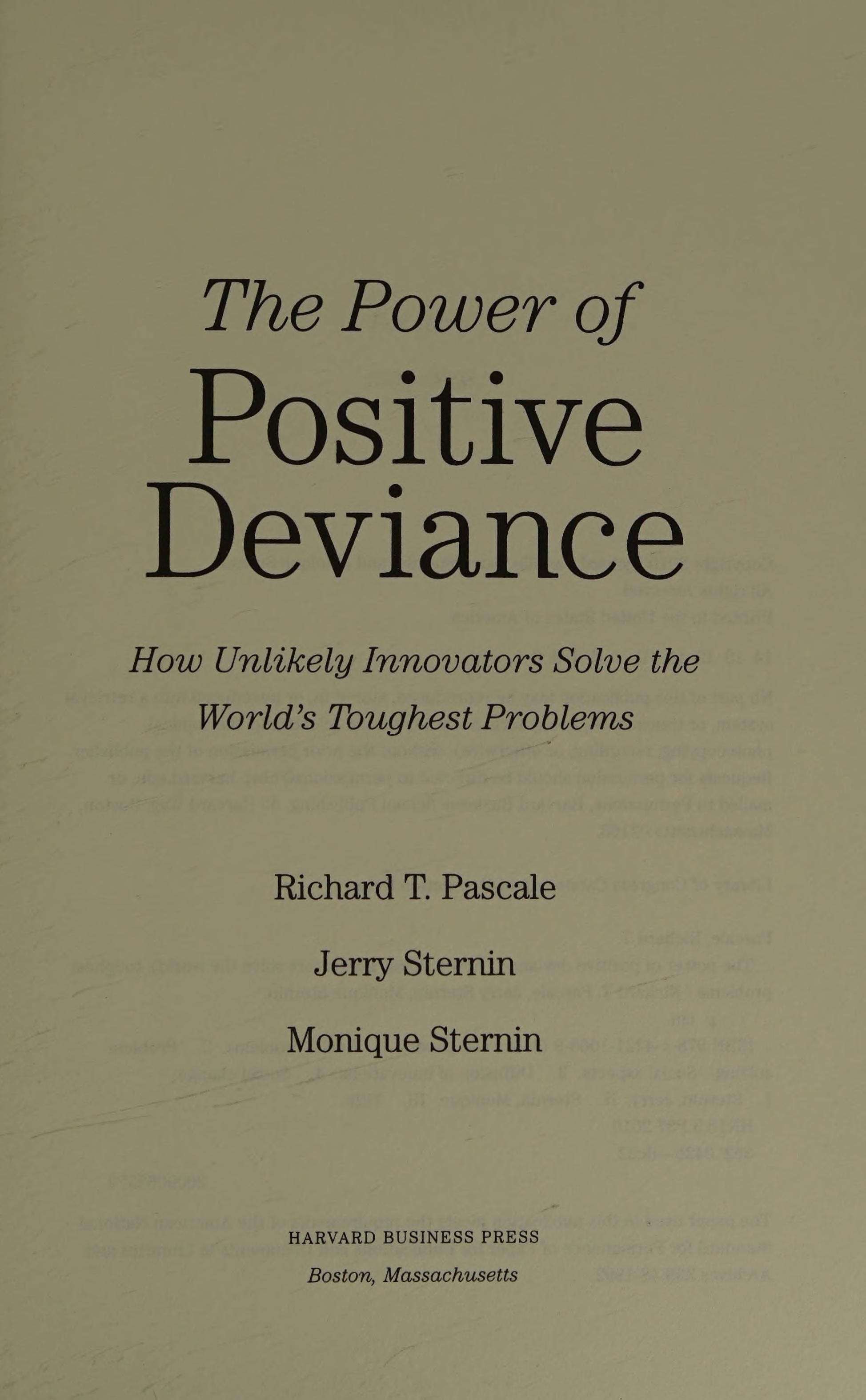 The power of positive deviance cover