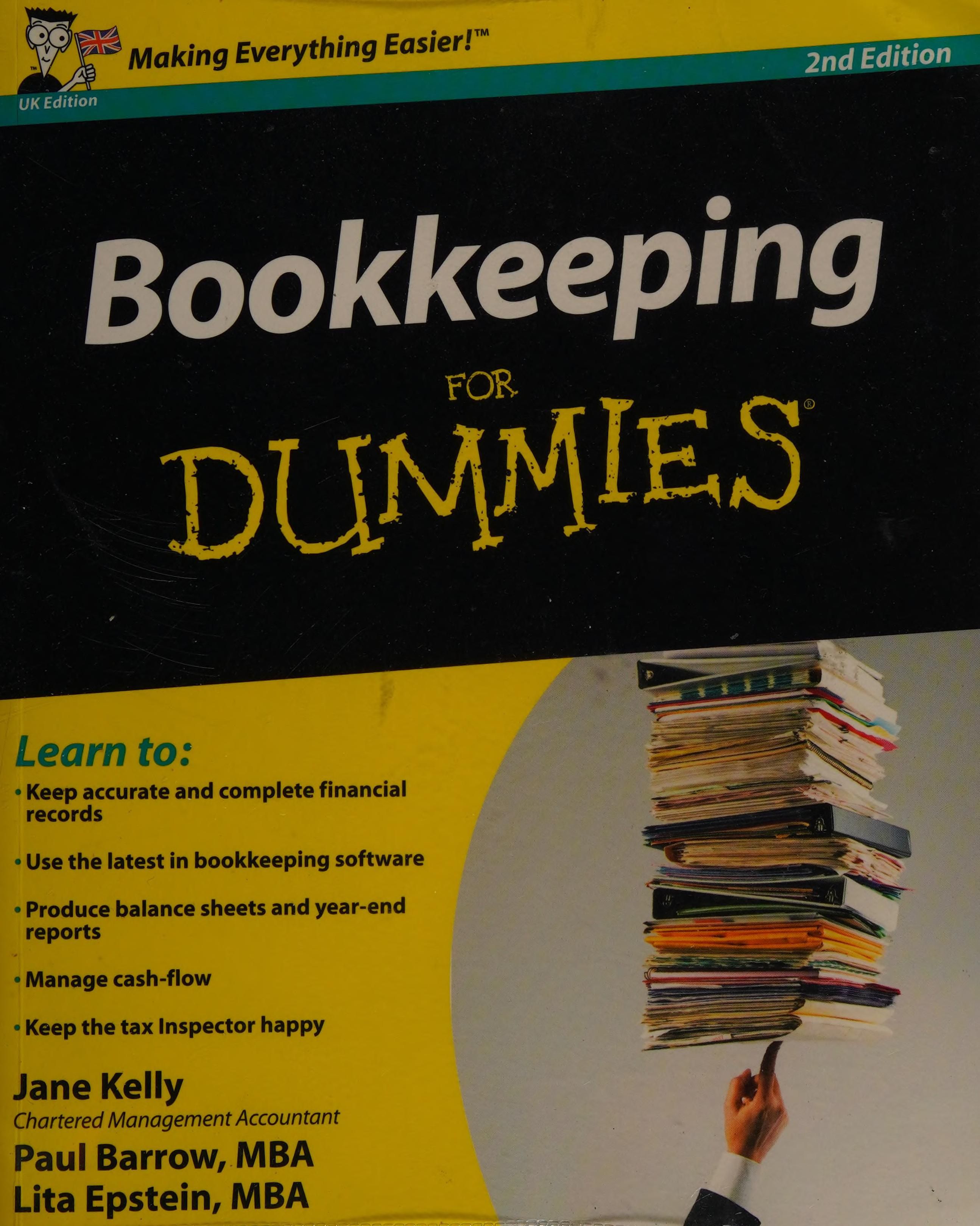 Bookkeeping for dummies cover