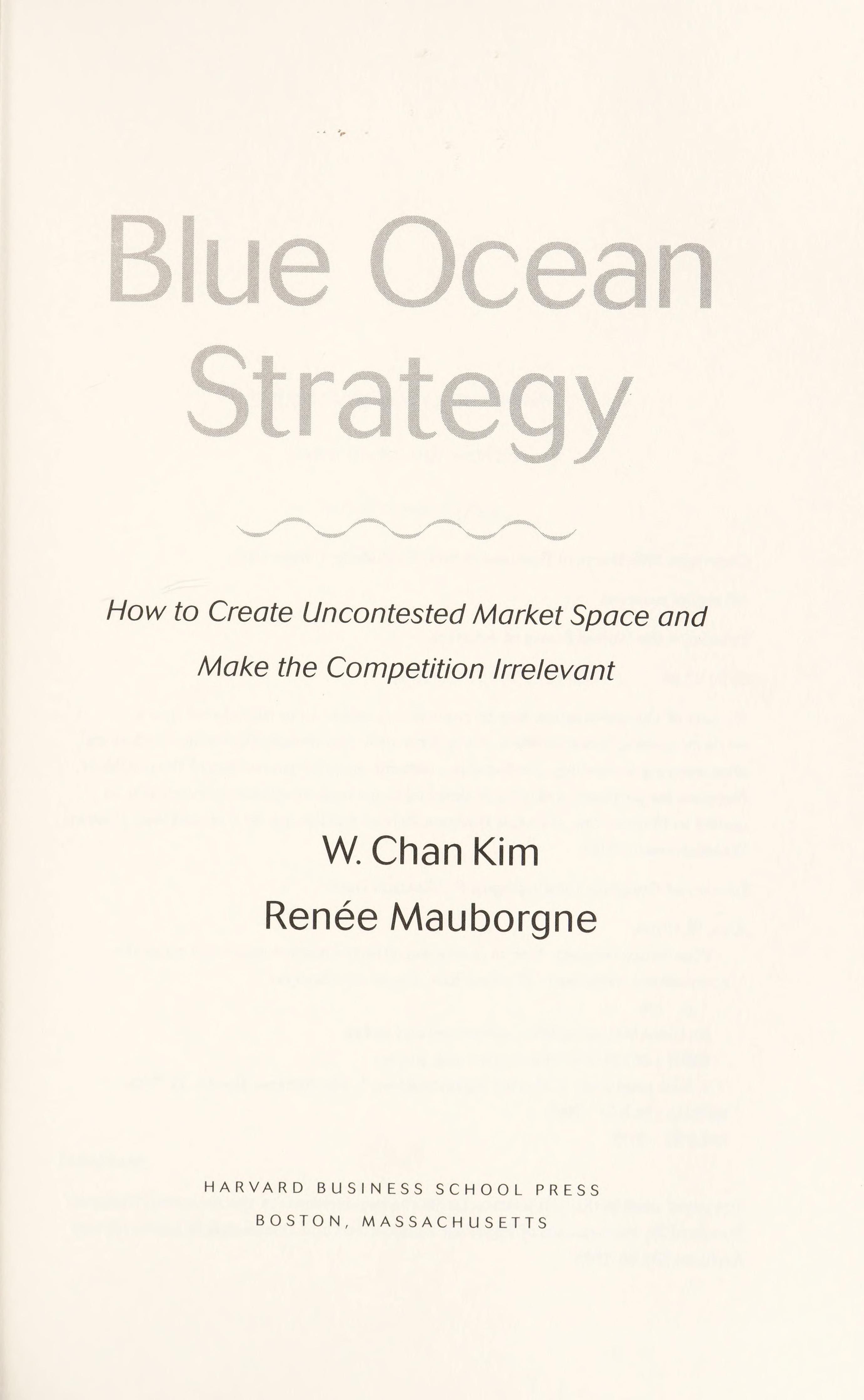 Blue ocean strategy cover
