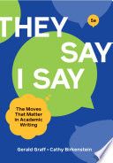 They Say, I Say cover