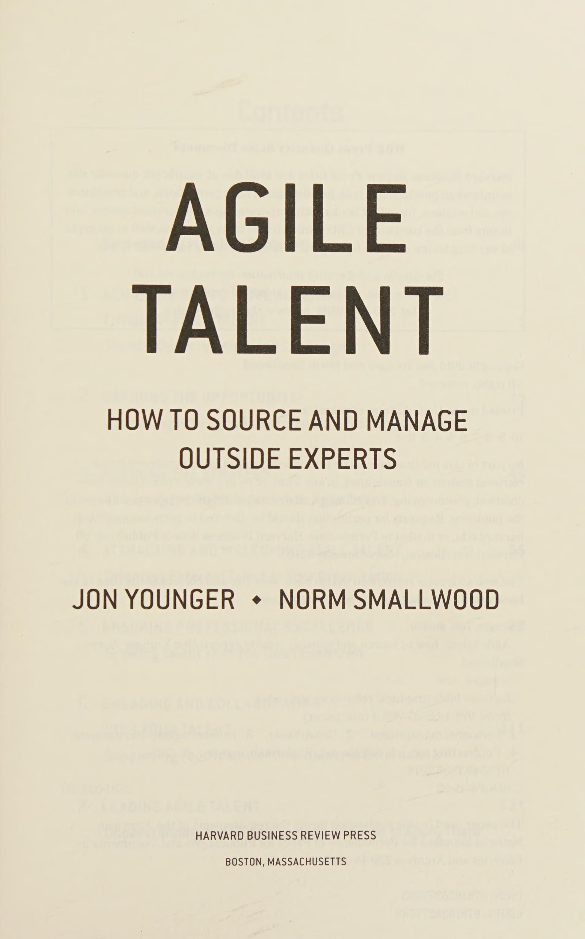 Agile talent cover