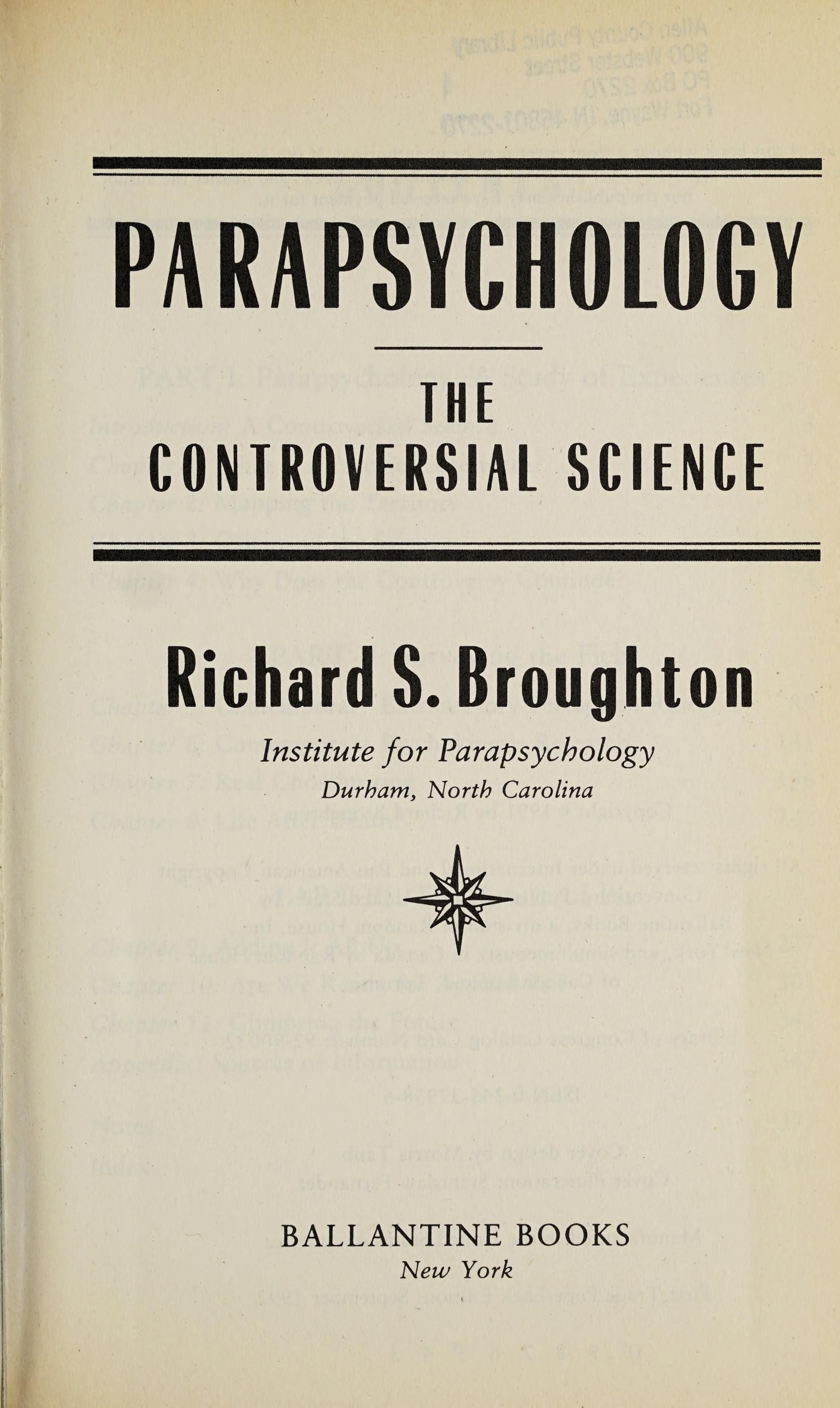 Parapsychology cover