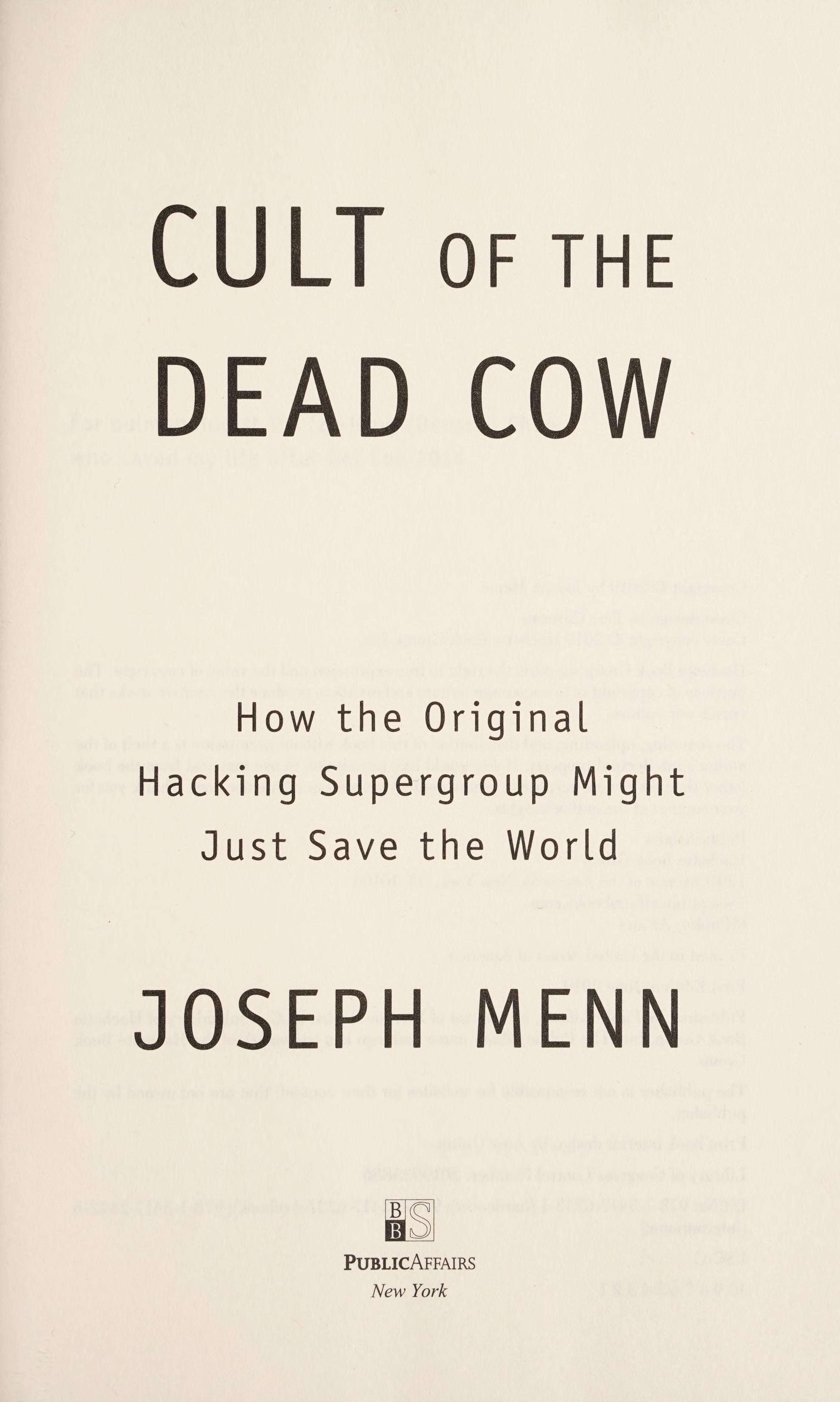 Cult of the Dead Cow cover
