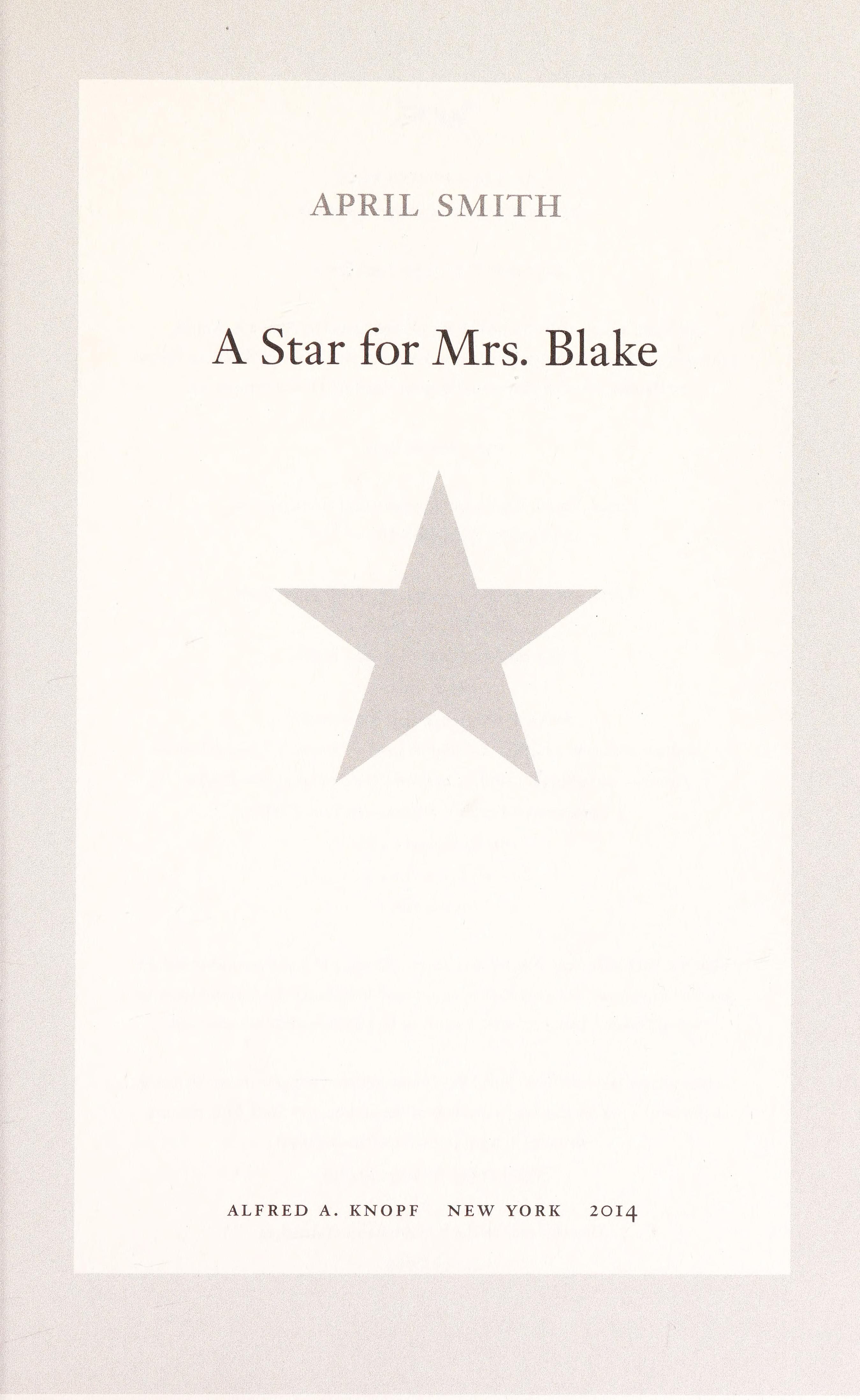 A Star for Mrs. Blake 封面