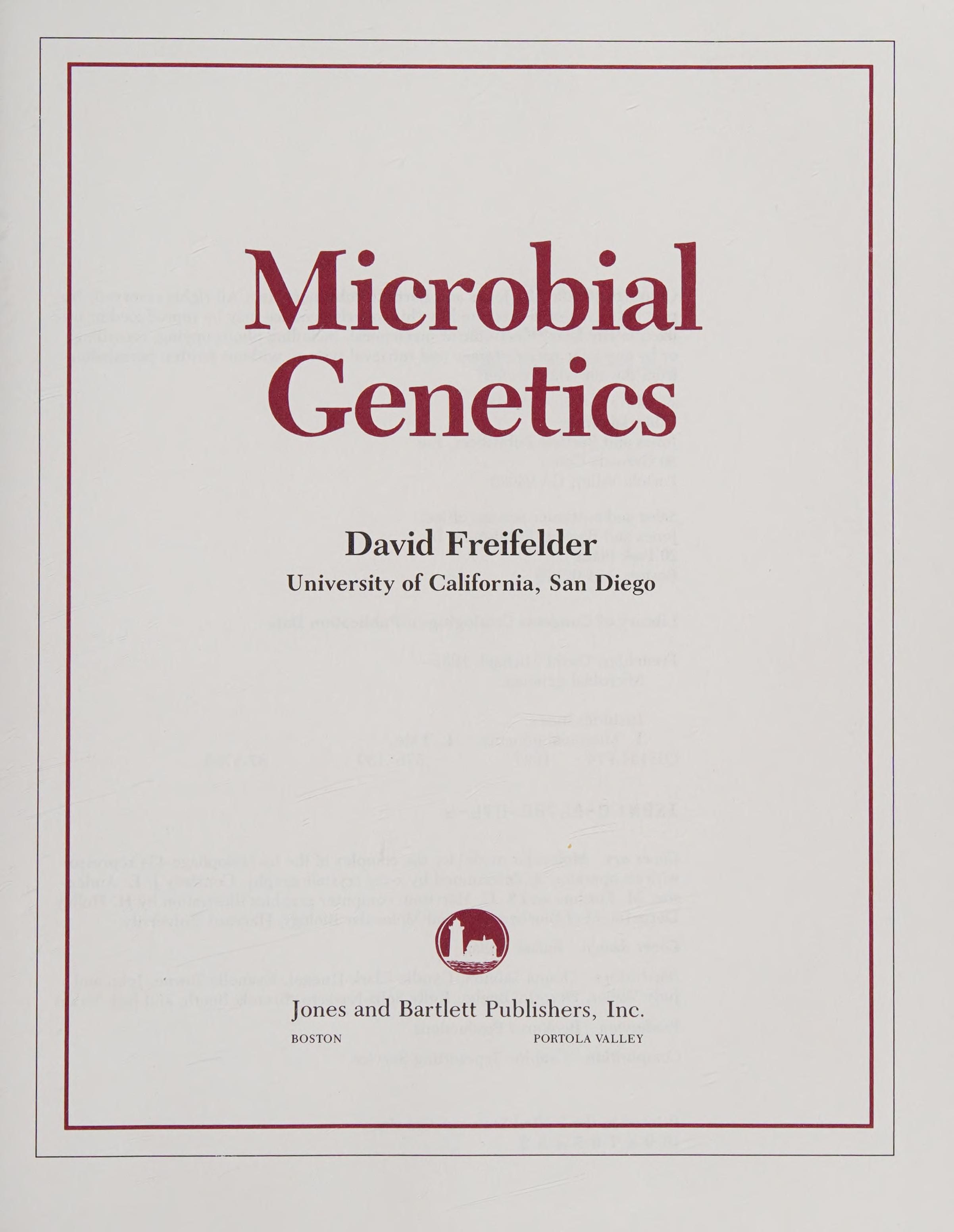 Microbial genetics cover