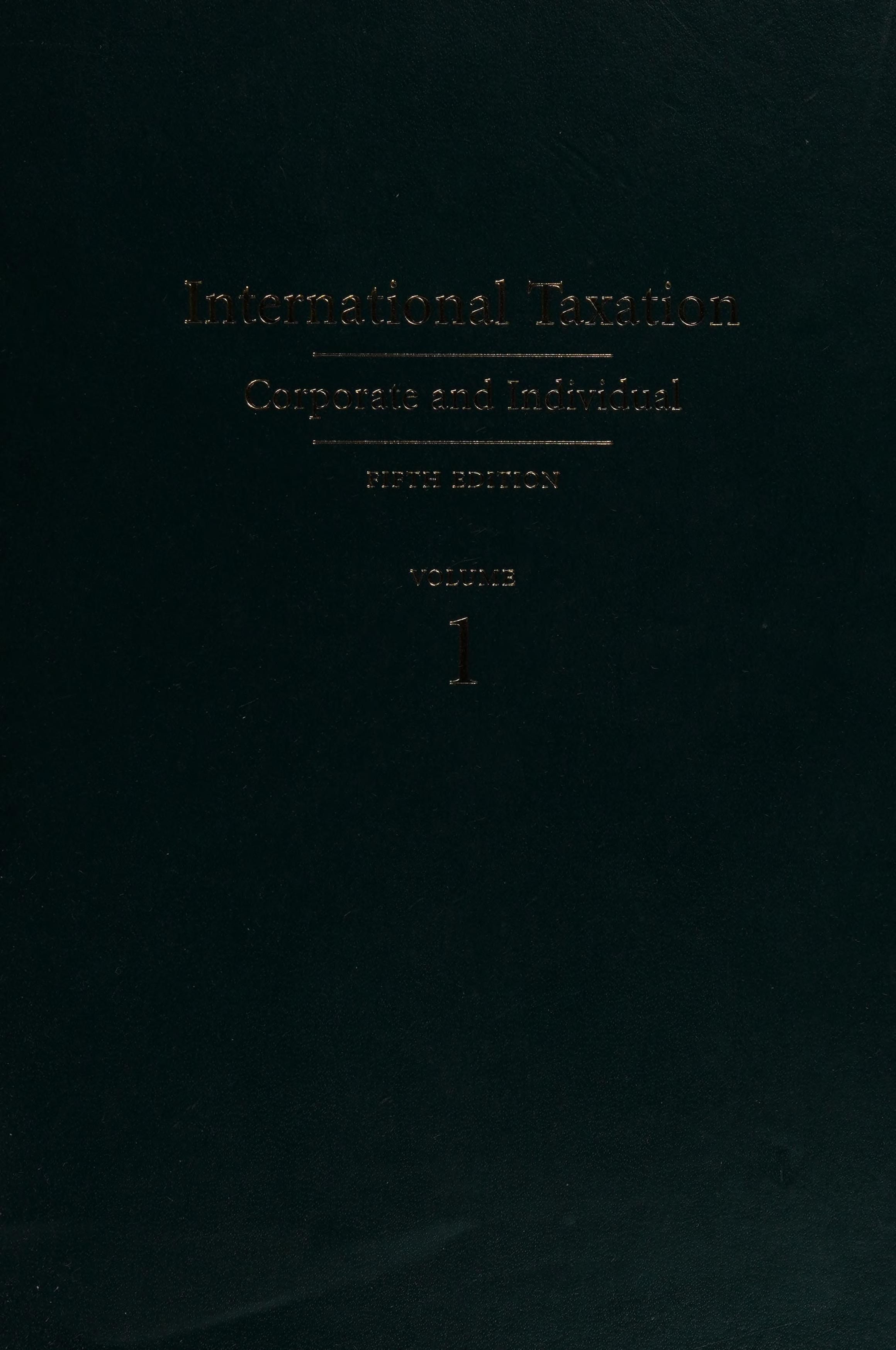 International taxation cover