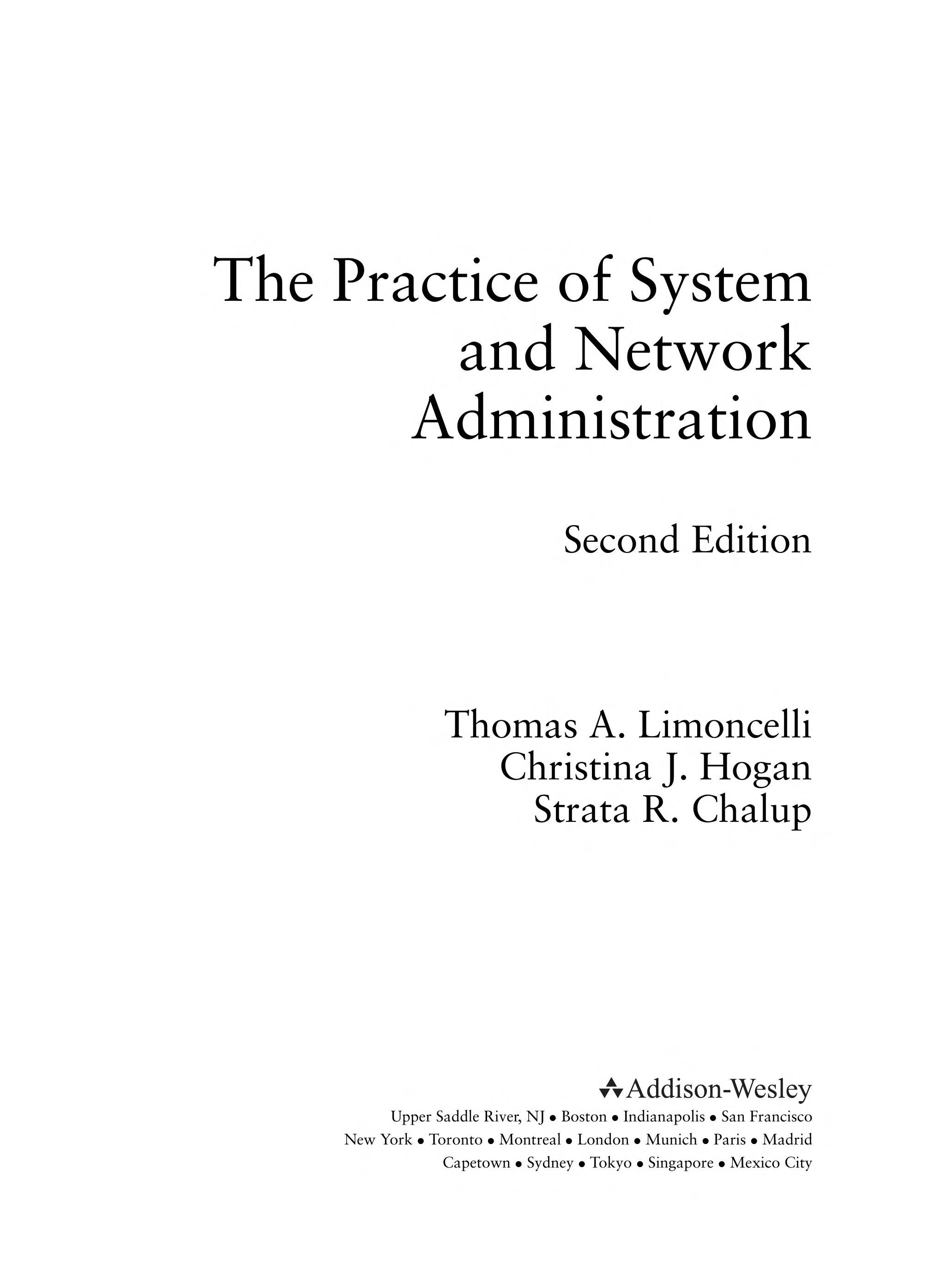 The practice of system and network administration cover