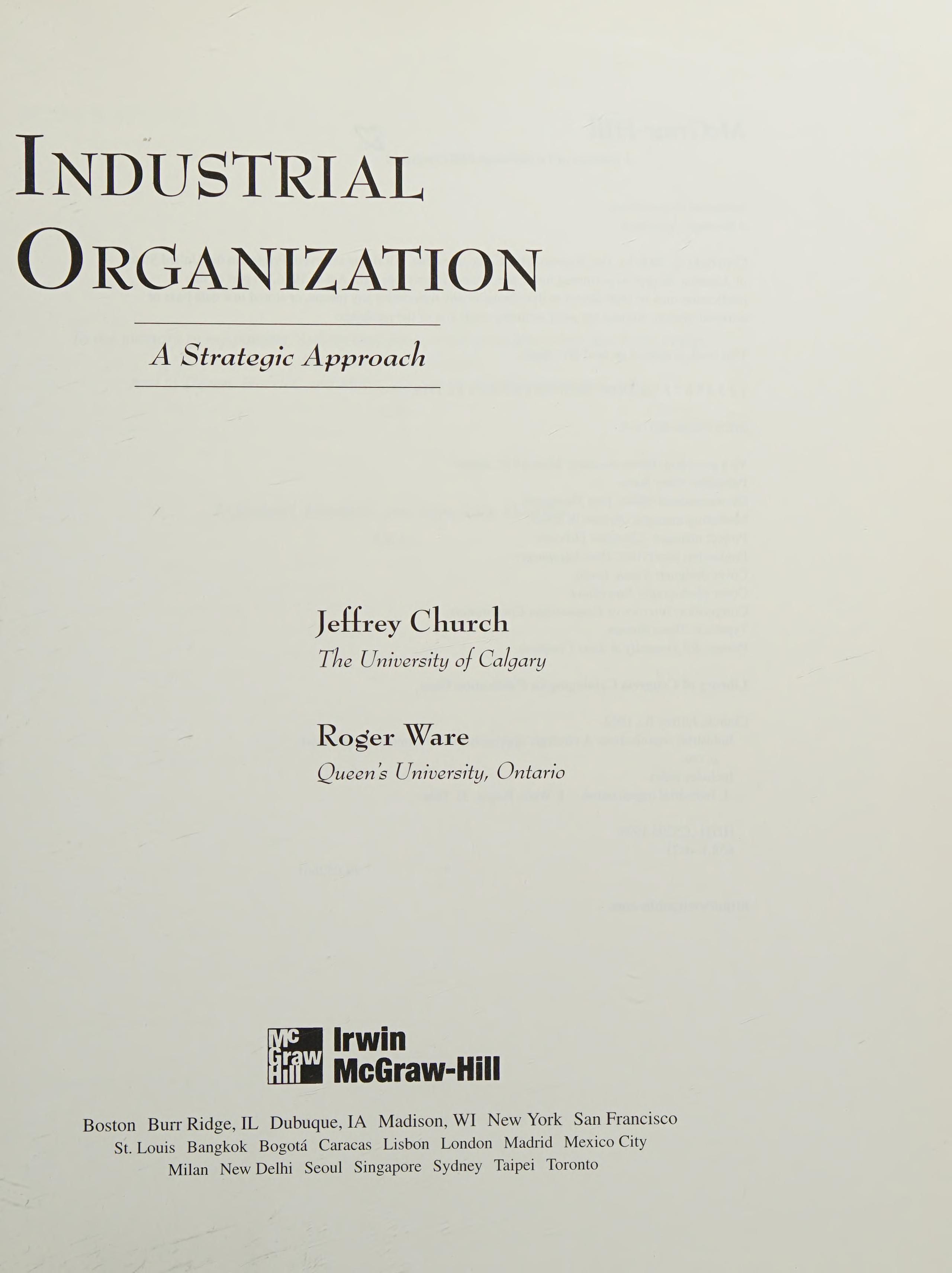 Industrial organization cover