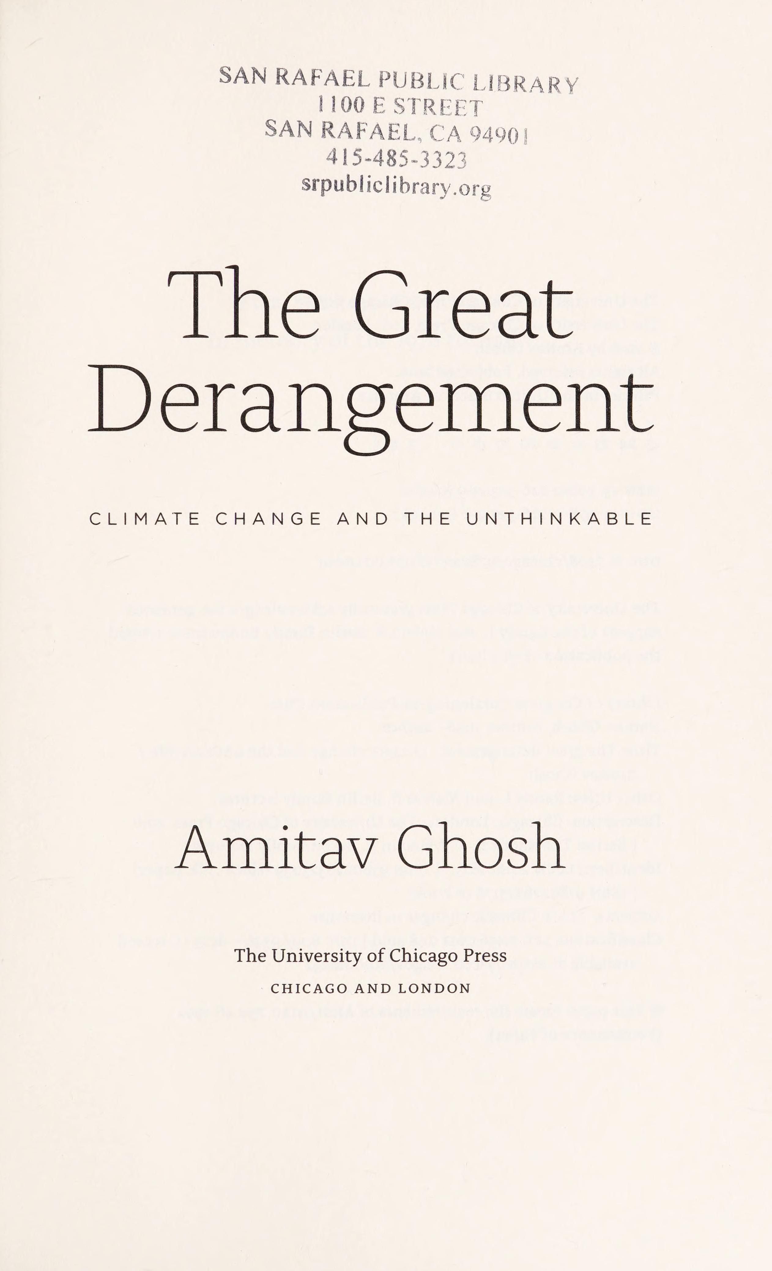The Great Derangement cover