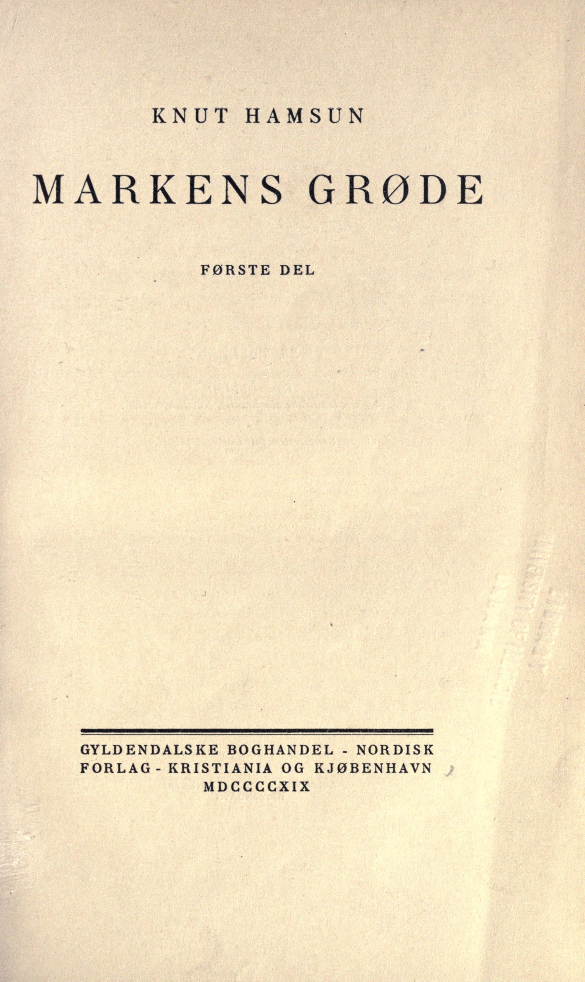 Markens grøde cover
