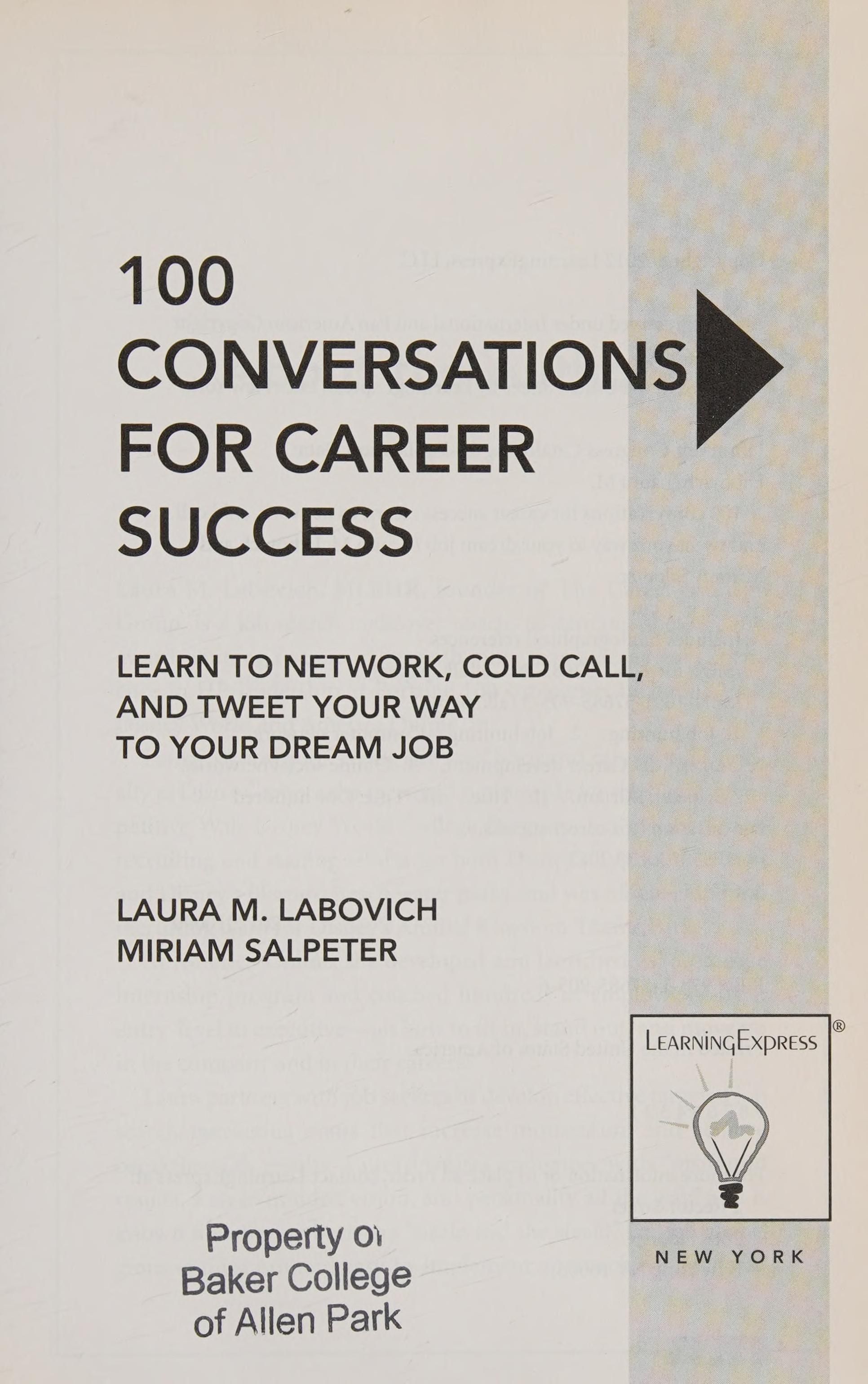 100 conversations for career success cover