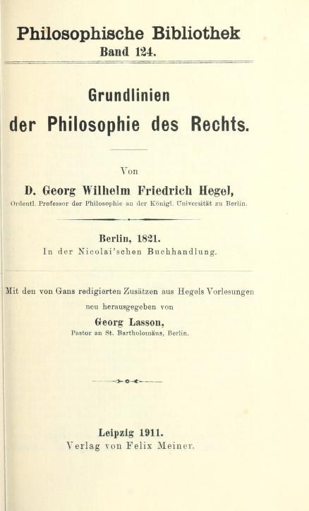 Grundlinien der Philosophie des Rechts cover