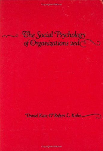 The social psychology of organizations cover