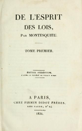 De l'esprit des lois cover