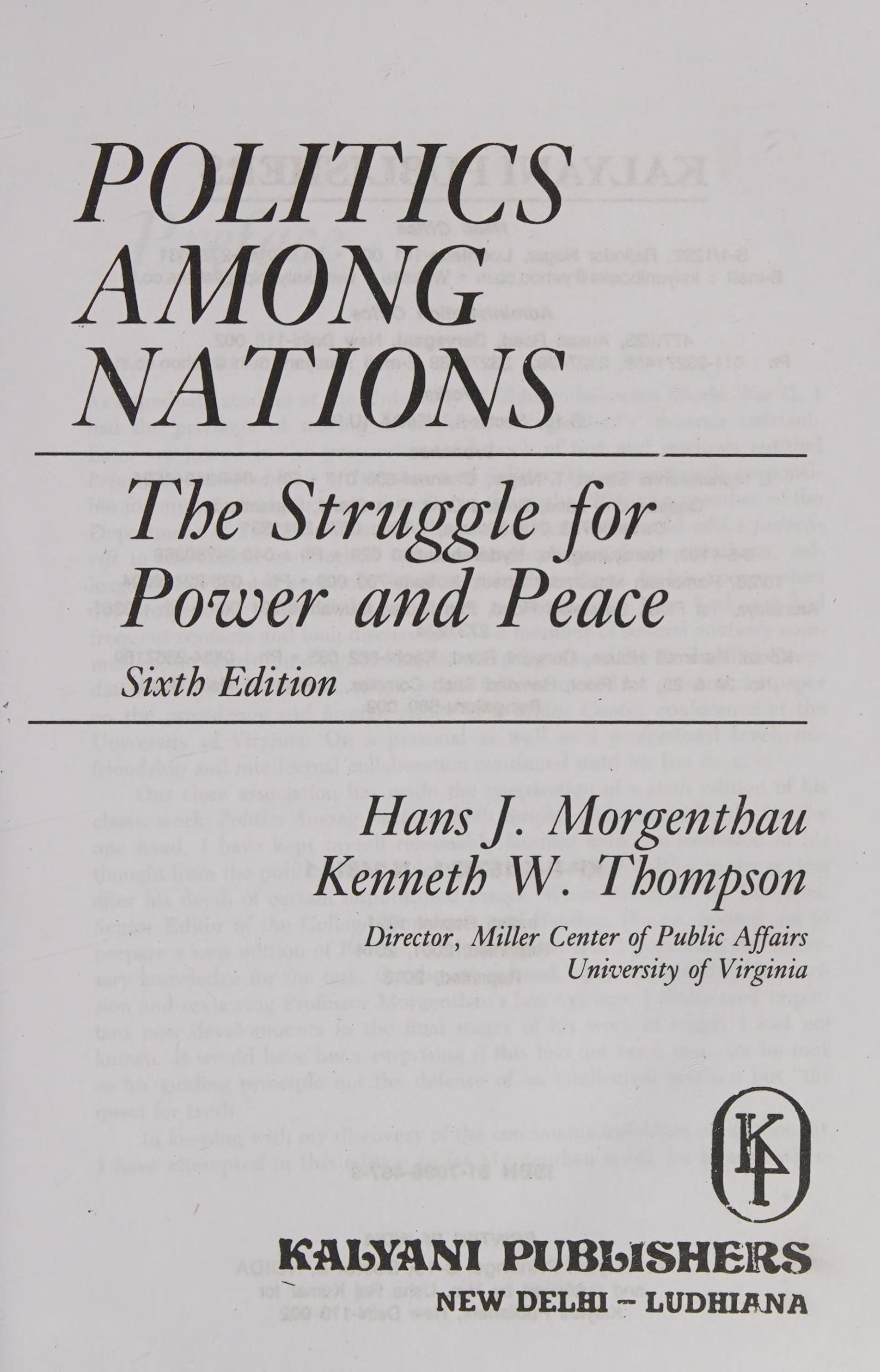 Politics among nations cover