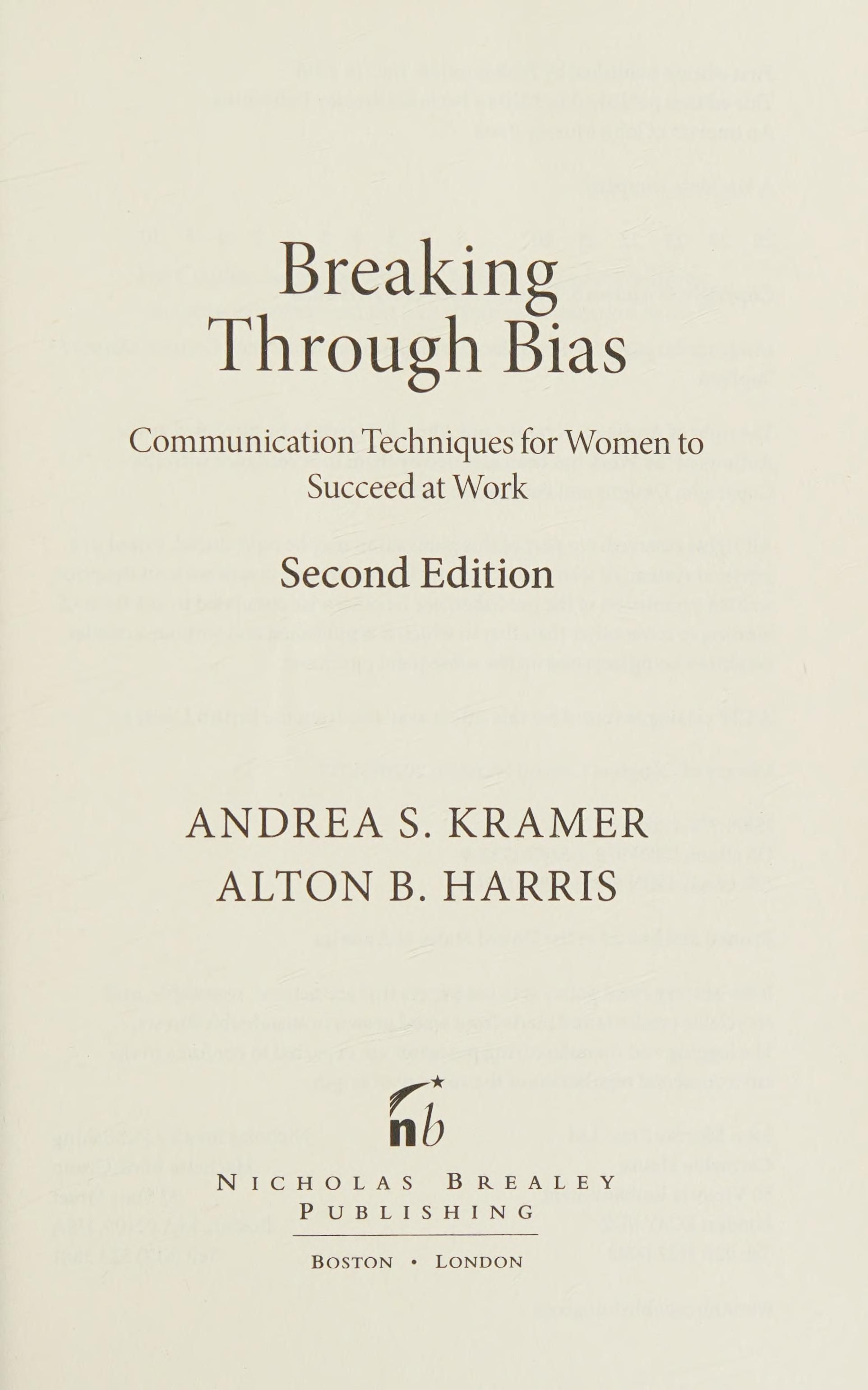 Breaking Through Bias Second Edition cover