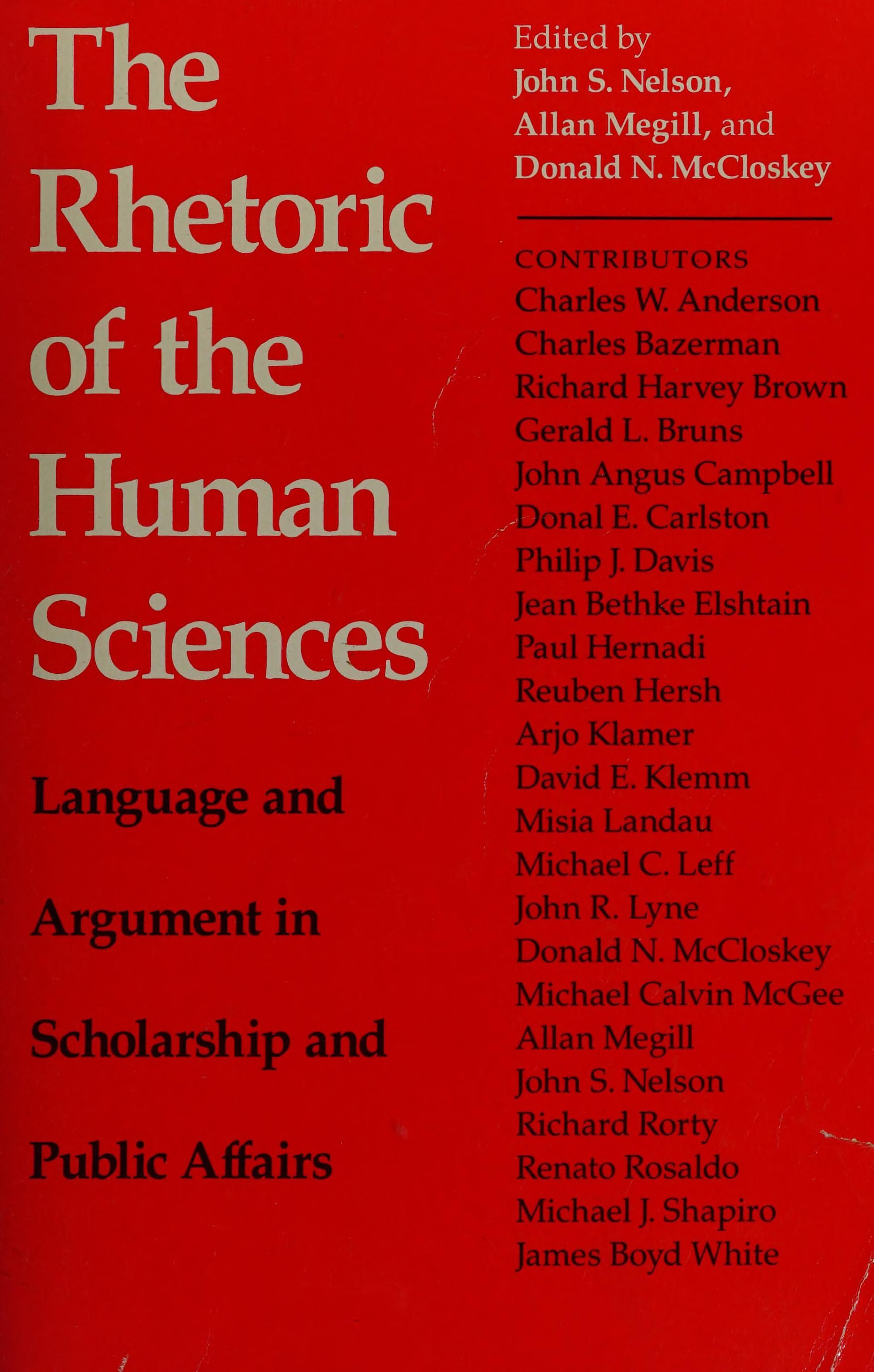 The Rhetoric of the human sciences cover