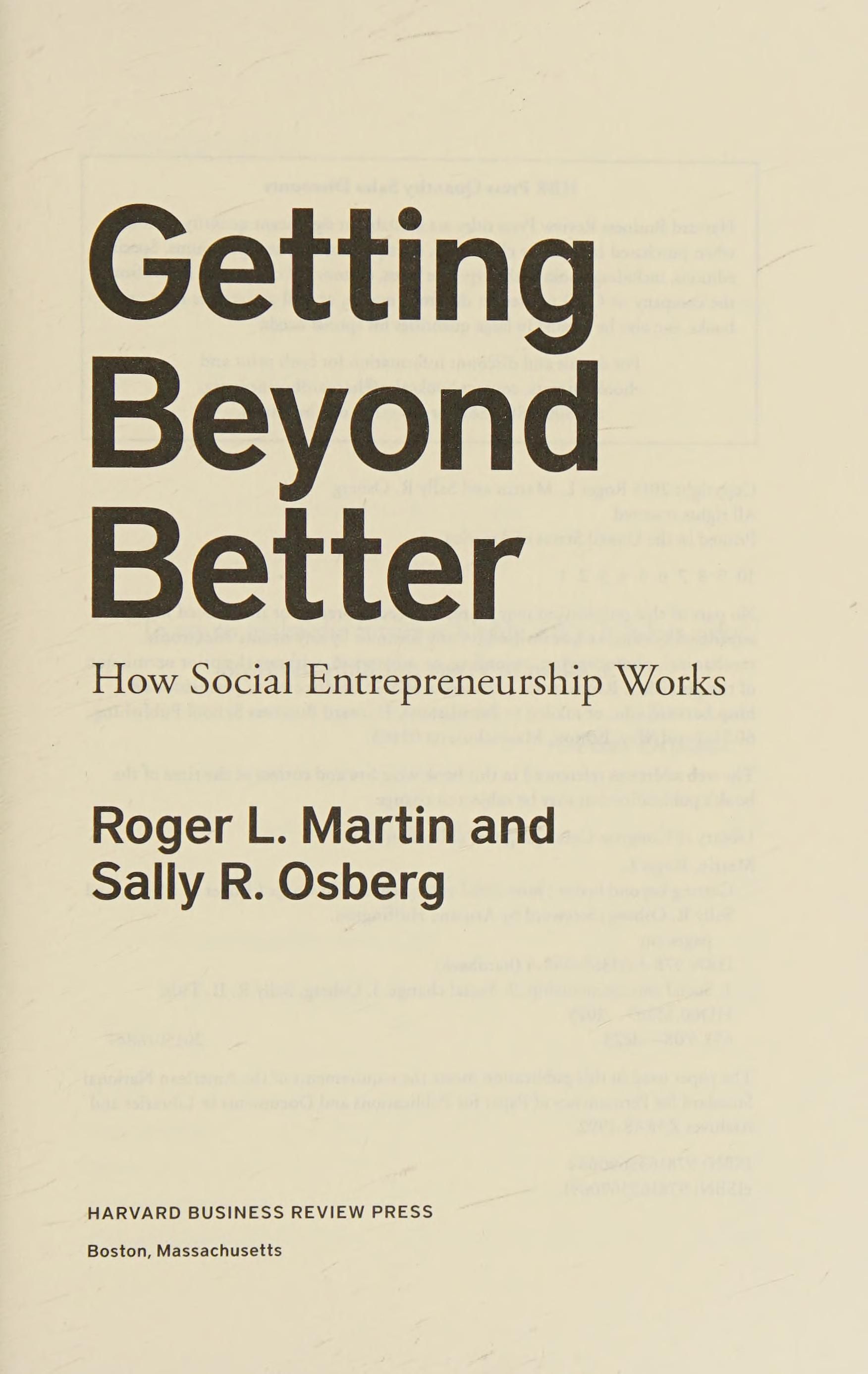 Getting beyond better cover