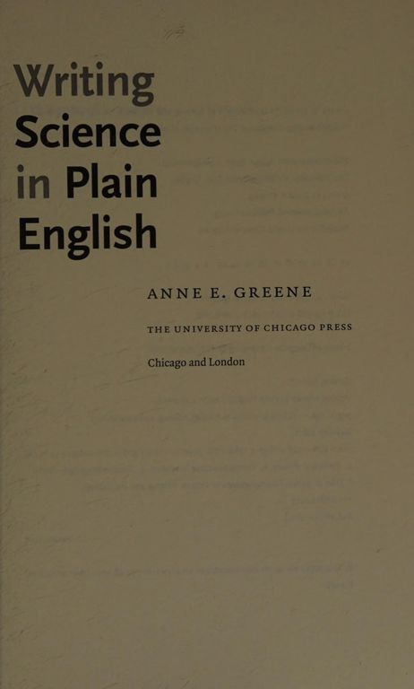 Writing Science in Plain English cover