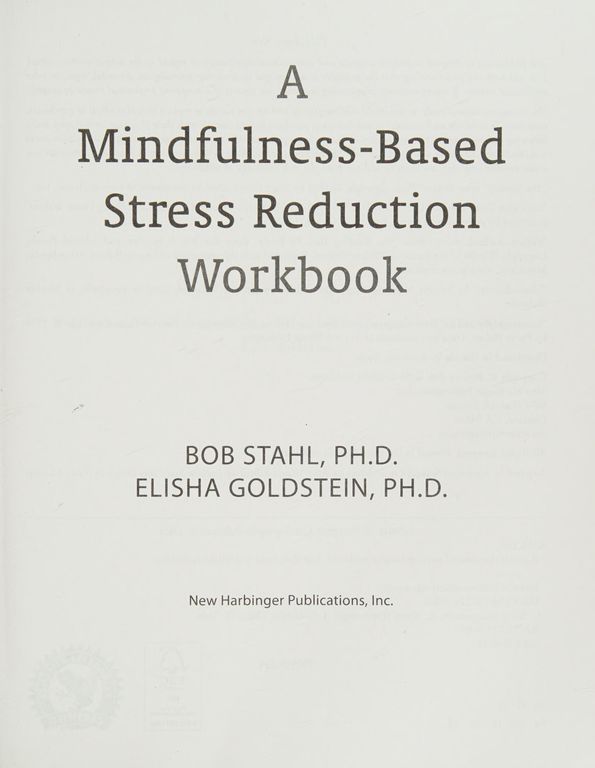 A mindfulness-based stress reduction workbook cover
