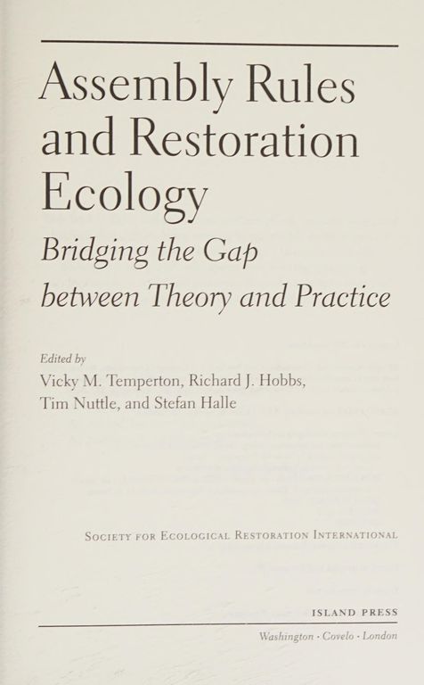 Assembly rules and restoration ecology cover