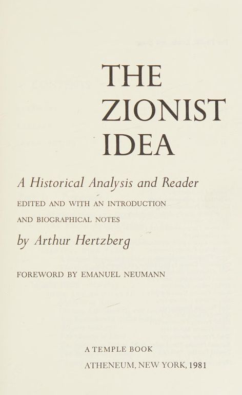 The Zionist idea cover