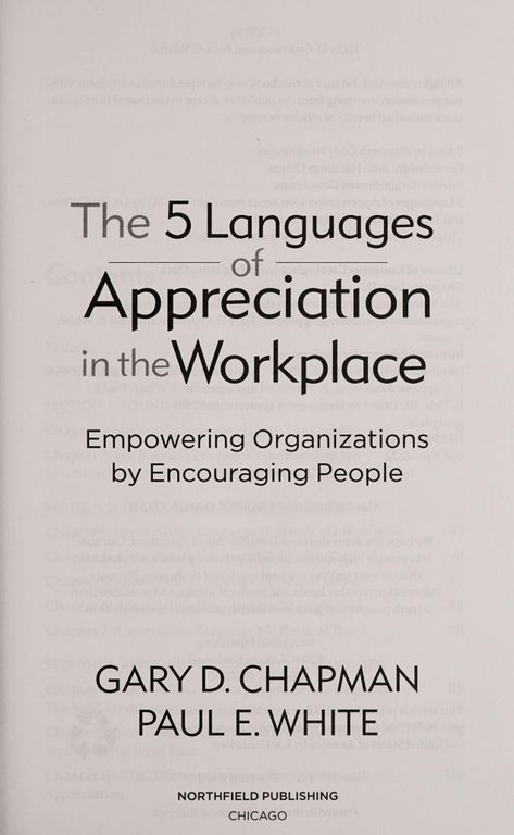 The 5 languages of appreciation in the workplace cover