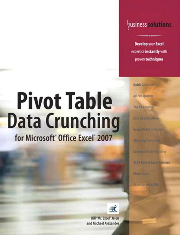 Pivot table data crunching for microsoft office excel 2007 cover