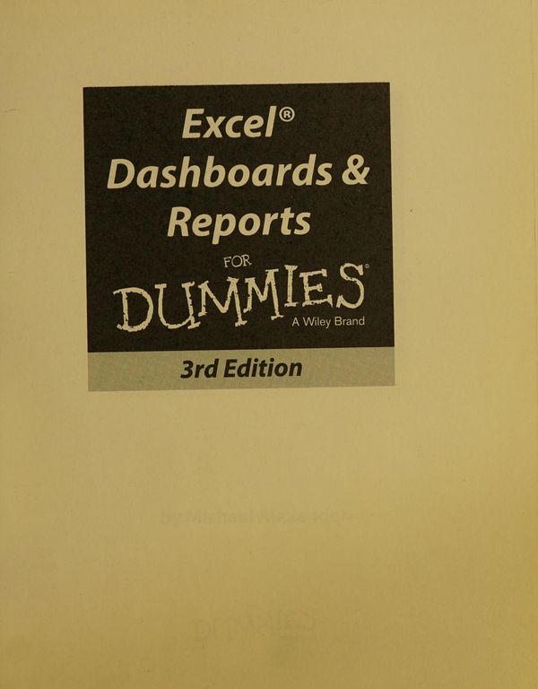 Excel dashboards & reports for dummies cover