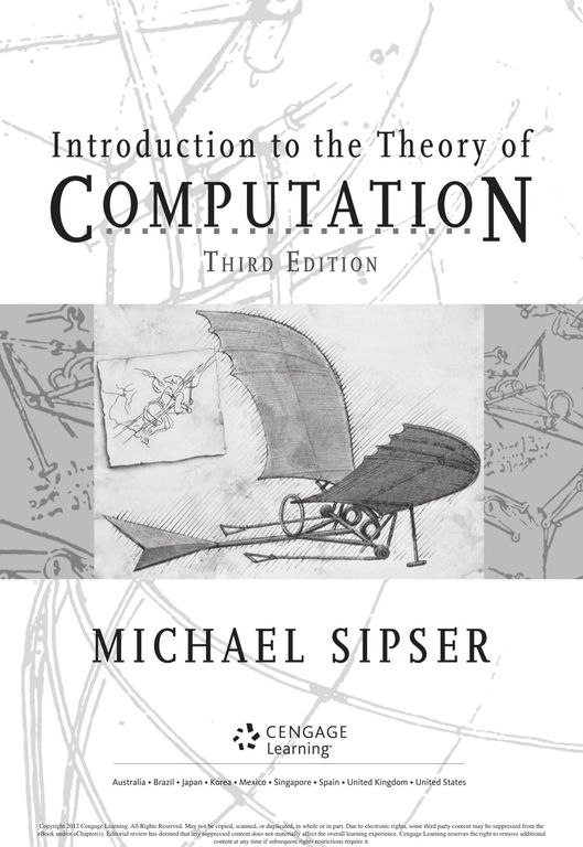 Introduction to the theory of computation cover