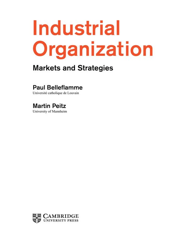 Industrial organization cover