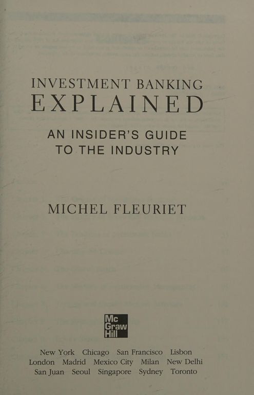 Investment banking explained cover