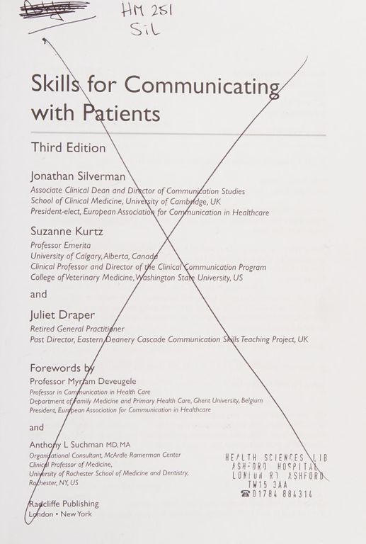 Skills for Communicating with Patients cover