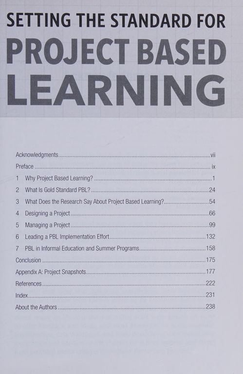 Setting the standard for project based learning cover