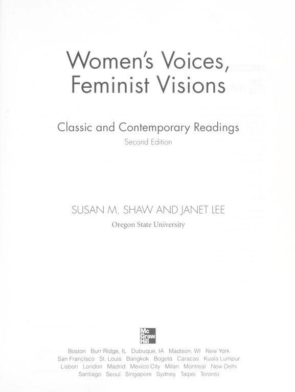 Women's voices, feminist visions : classic and contemporary readings cover