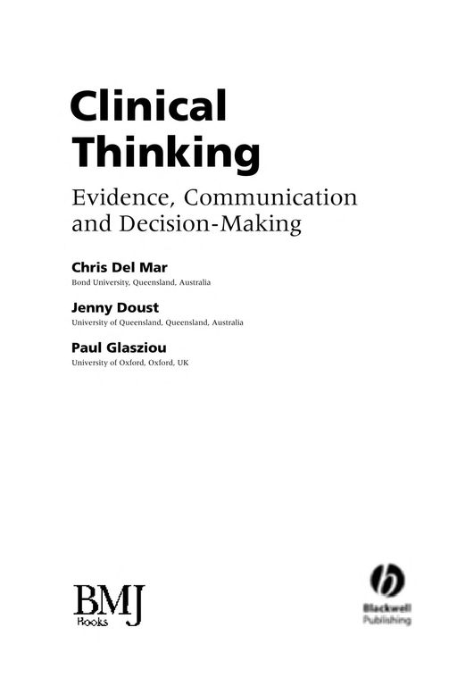 Clinical thinking cover