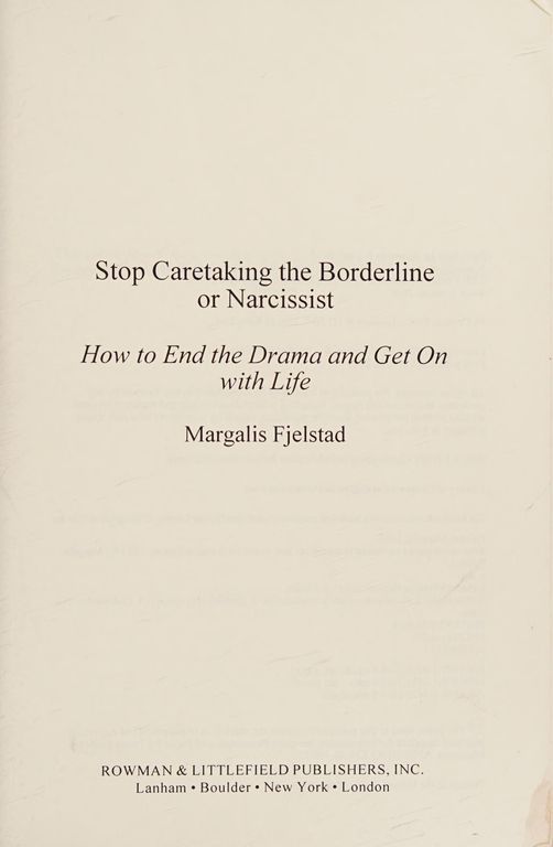 Stop Caretaking the Borderline or Narcissist cover