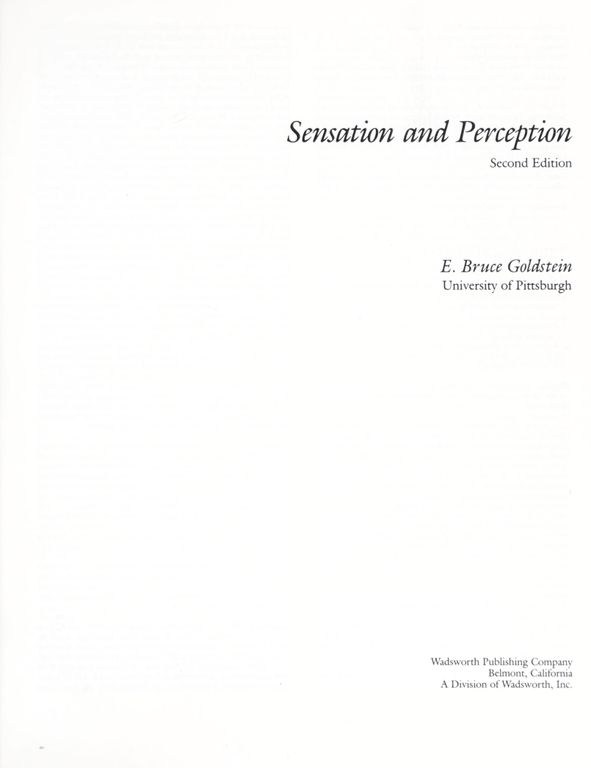 Sensation and perception cover