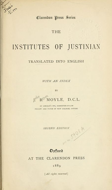 Institutiones cover