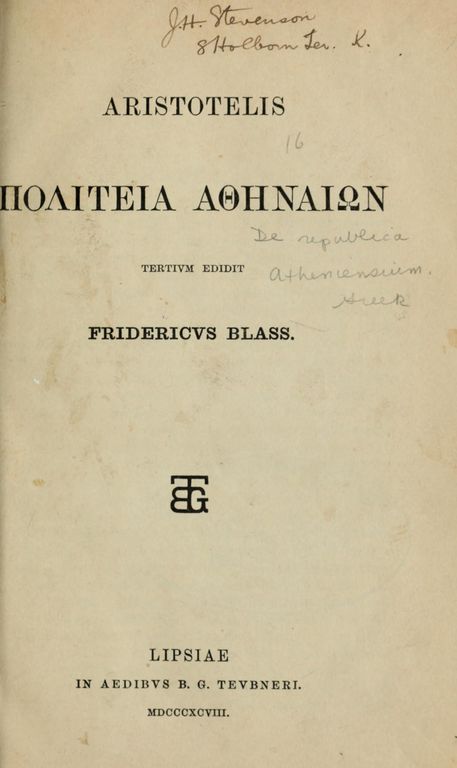 Constitution d'Athènes cover