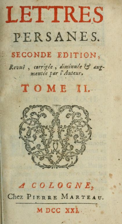 Lettres persanes cover