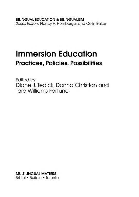 Immersion education cover