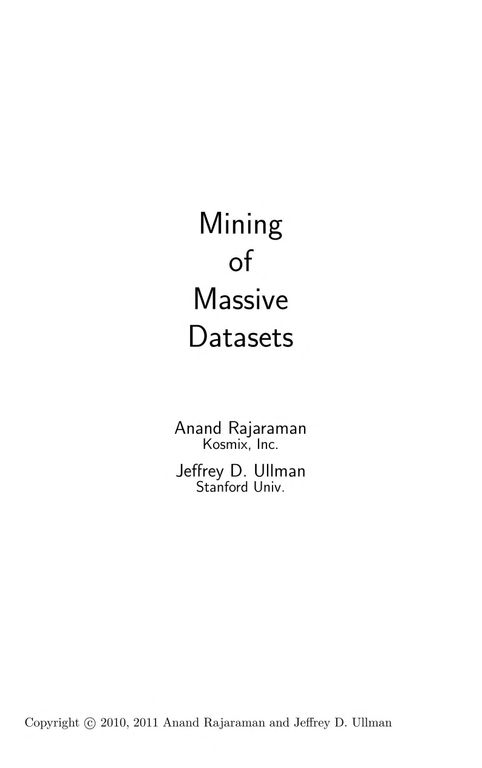 Mining of massive datasets cover