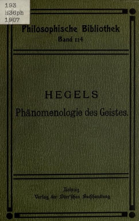 Phänomenologie des Geistes cover