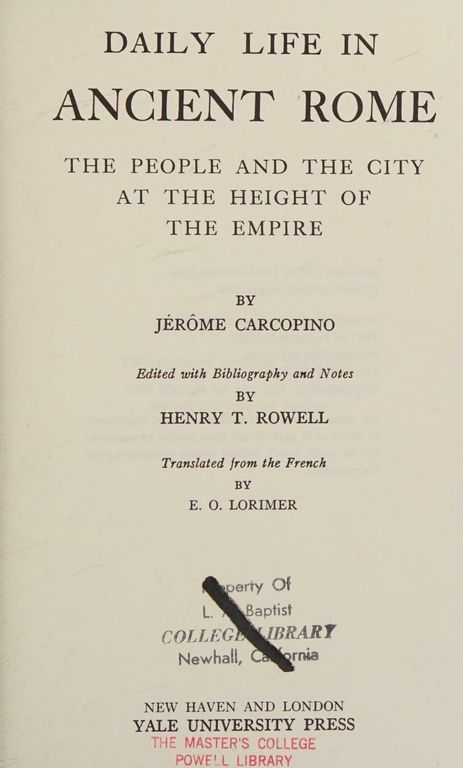 Daily Life in Ancient Rome cover