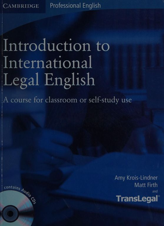 Introduction to international legal English cover