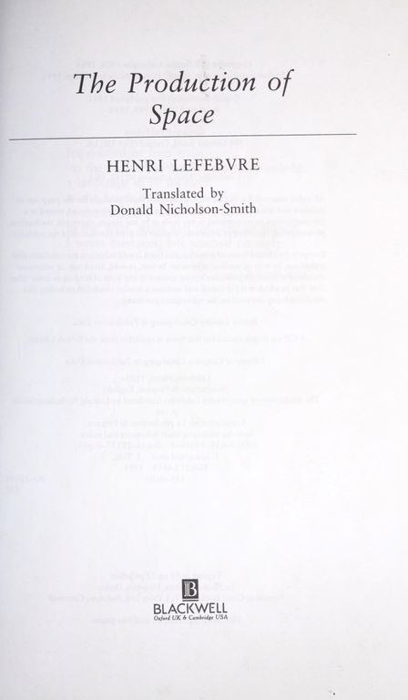 La production de l'espace cover